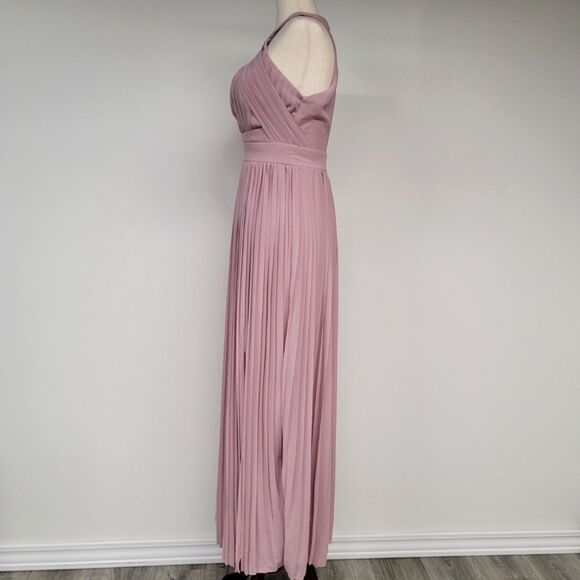 TFNC Berni Pale Mauve Dusty Rose Maxi Dress UK Size 10 US Size 6 - Picture 4 of 11